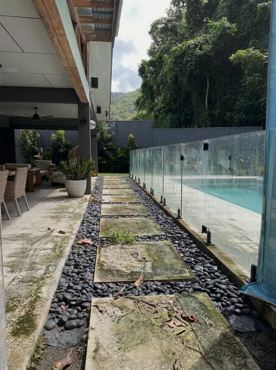 A pool interior before cleaning