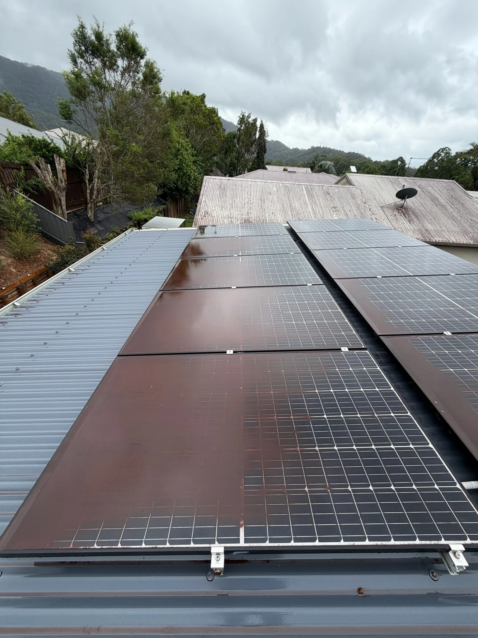 Solar panel cleaning — before